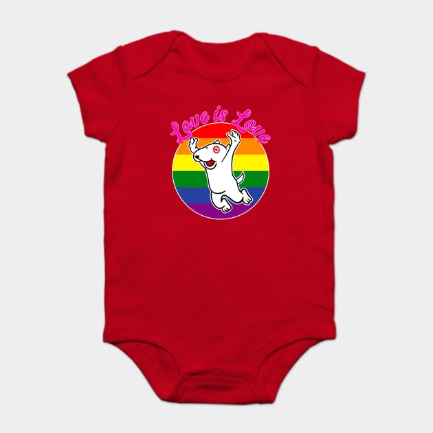 Love Is Love Pride Essential Dog Baby Bodysuit by belownormal